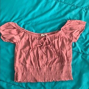Cute Mauve Off thé Shoulder Crop Top